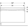Тумба под раковину GEBERIT RENOVA PLAN SLIM 869501000 с одним выдвижным ящиком и одним внутренним выдвижным ящиком 98,8x58,5 см, темно-серый матовый